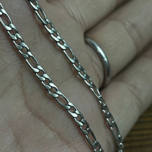Unisex Silver Figaro Chain with Free Delivery