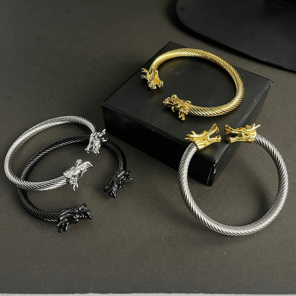 Bold Dragon Cuff Bracelet – Stainless Steel
