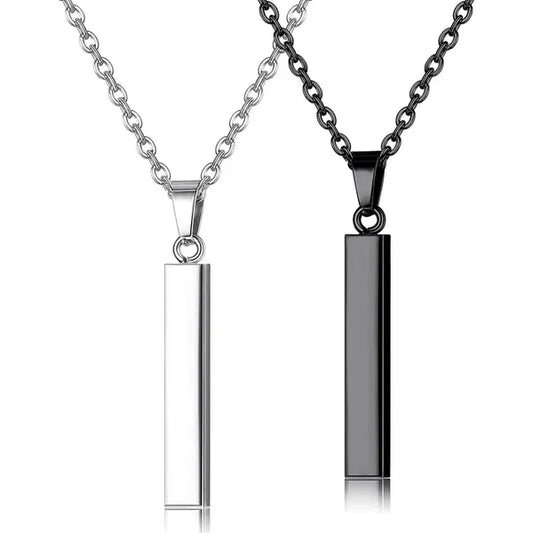 Sleek Long Pendant Chain – Stainless Steel Finish