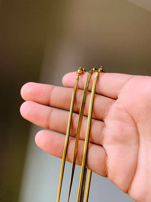 Unisex Snake Chain – Stainless Steel Finish (Silver/Gold)